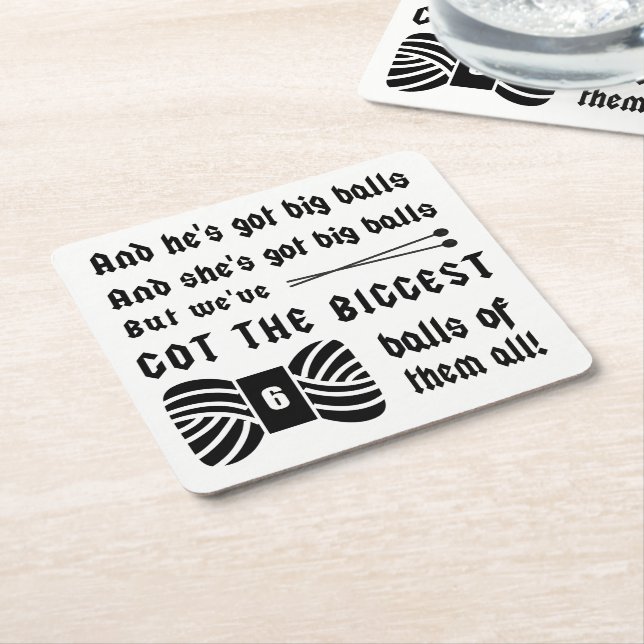 Knitting ・ Stor Bollar i garnbåtar Underlägg Papper Kvadrat (Vinklad)