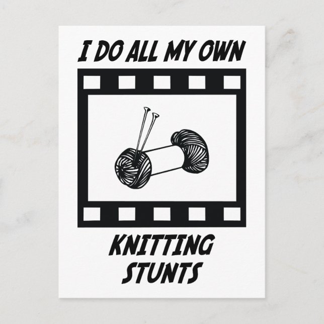 Knitting Stunts Vykort (Framsida)