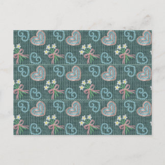 Knitting Style Hand Drawn Postcard Vykort