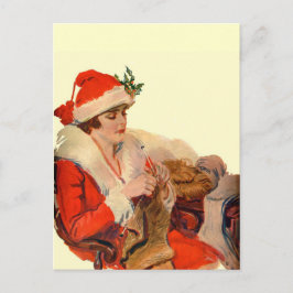 Knitting till jul helg vykort
