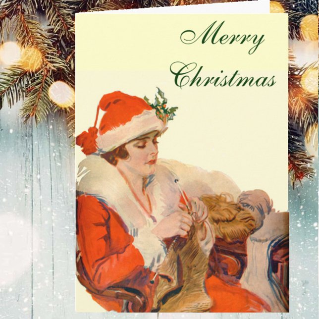 Knitting till jul helgkort (Skapare uppladdad)