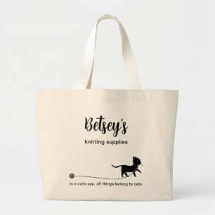 Knitting Tote Bag för Cat Lovers Jumbo Tygkasse