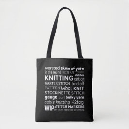 Knitting Tote Bag | Knitters kollage i Ord Tygkasse