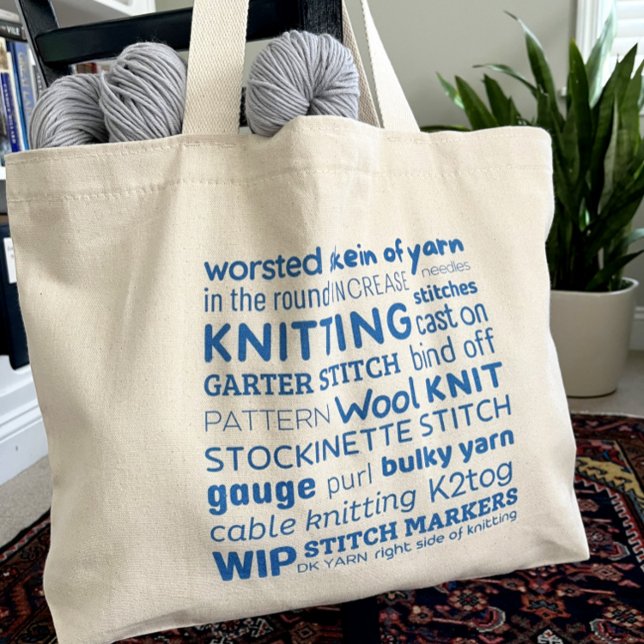Knitting Tote Bag - Knitters kollage i Ord Tygkasse (Skapare uppladdad)
