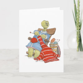 Knitting Turtle Card Kort