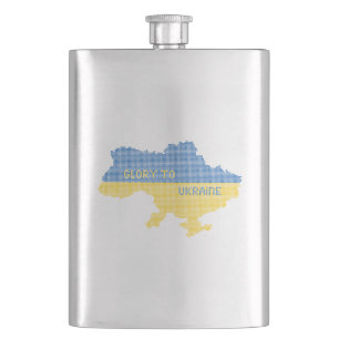 Knitting ukrainsk stat karta text Glory to Ukraina Fickplunta