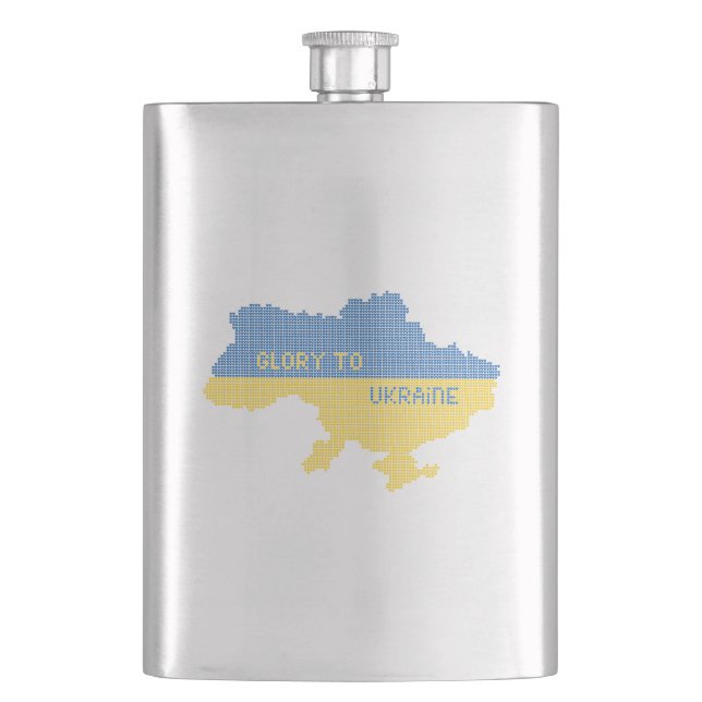 Knitting ukrainsk stat karta text Glory to Ukraina Fickplunta (Framsidan)