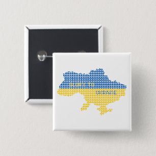 Knitting ukrainsk stat karta text Glory to Ukraina Knapp