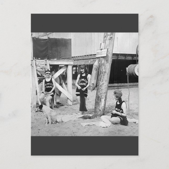 Knitting Venice Lifeguards, tidigt 1900-talet Vykort (Framsida)