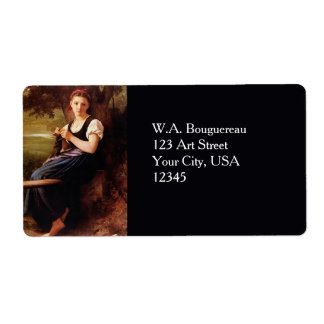 Knitting Woman av William-Adolphe Bouguereau Fraktsedel