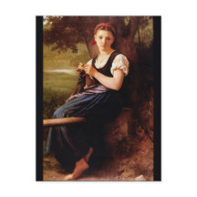 Knitting Woman av William-Adolphe Bouguereau