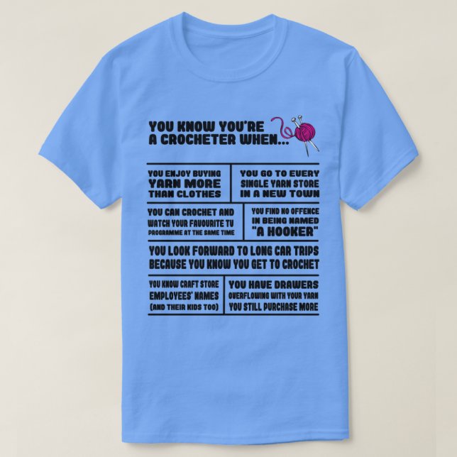 Knitting Wool Crochet Needlework Hobby Sewing (7) T Shirt (Design framsida)