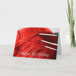 Knitting Wool Grattis på födelsedagen Card Kort