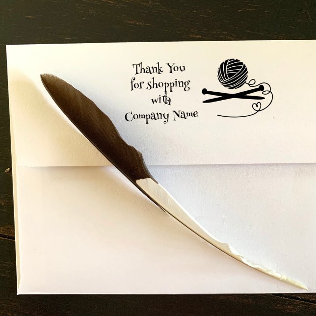 Knitting Wool Yarn Shop Tack Stämpel (Skapare uppladdad)