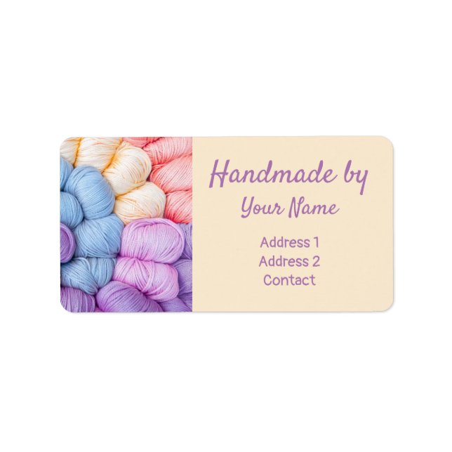 Knitting Yarn Bollar Address Label Adressetikett (Framsidan)