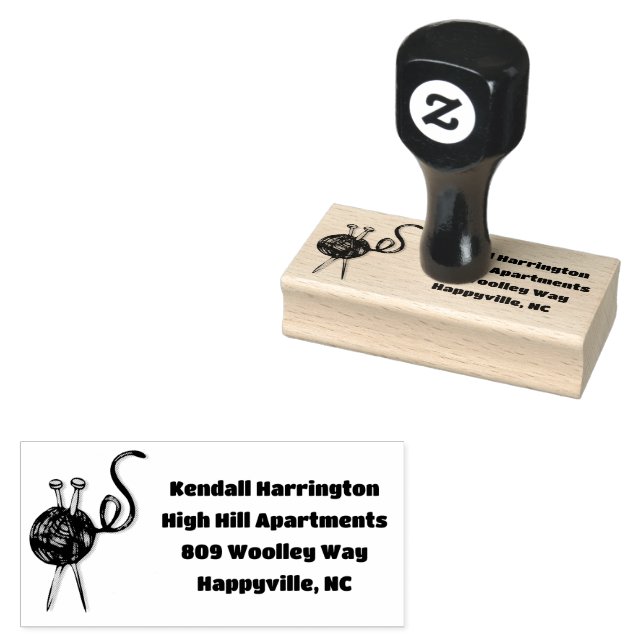 Knitting Yarn Returadress Bläck Frimärke Stämpel (Stämplad)