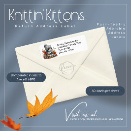 Knittin'Kitten Return Address Label Returadress Etikett