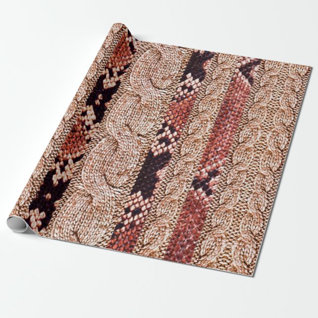 Knitwear Fabric Struktur, geometric struktur, orm  Presentpapper (Utrullad)