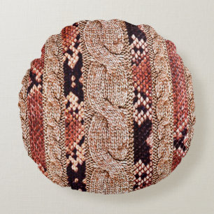 Knitwear Fabric Struktur, geometric struktur, orm Rund Kudde
