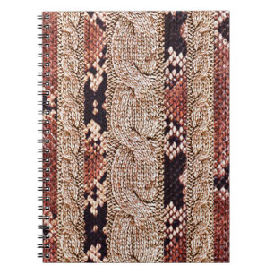 Knitwear struktur, geometrisk orm mönster. anteckningsbok