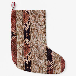 Knitwear struktur, geometrisk orm mönster. liten julstrumpa