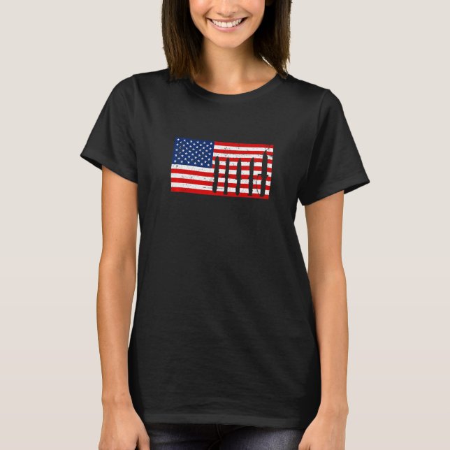 Knivar Collector Knivar Collating American Flagga  T Shirt (Framsida)