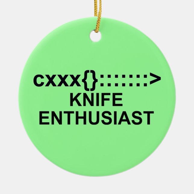 Knivar entusiastecken julgransprydnad keramik (Framsidan)