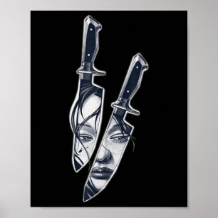 Knivar Girl Tattoo Poster