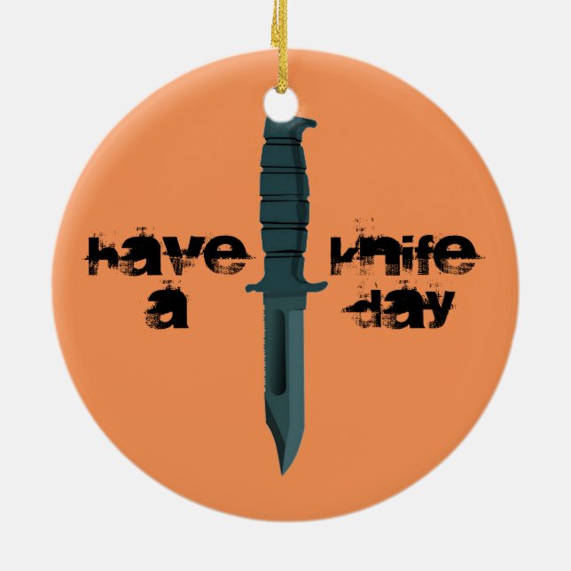 Knivar har en knivardag julgransprydnad keramik (Baksidan)