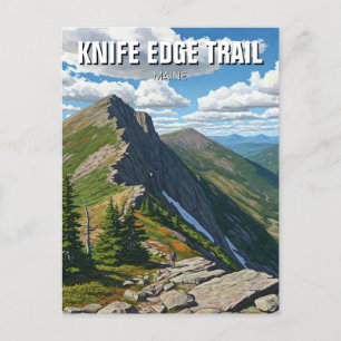 Knivar Kant Trail Katahdin Maine Vykort