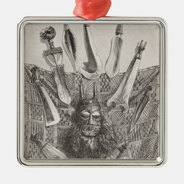 Knivar maskerar och mattt från övreKongofloden Julgransprydnad Metall (Framsidan)