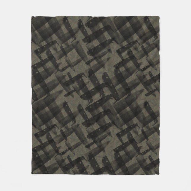 knivar mönster fleecefilt (Framsidan)