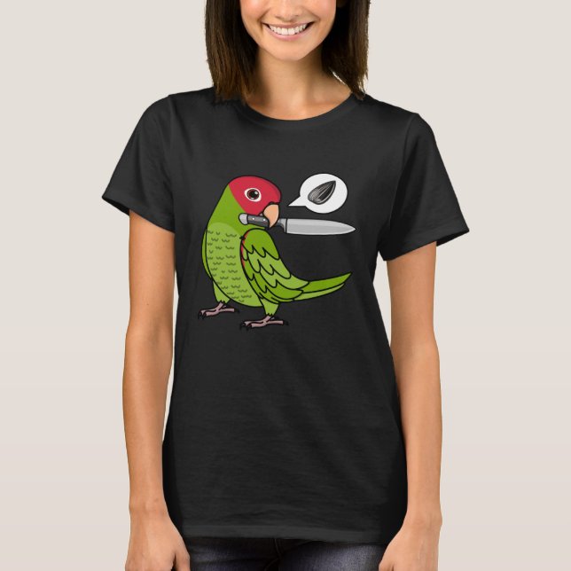 Knivar Parrot Wants Seeds I Cherry head Conure T Shirt (Framsida)