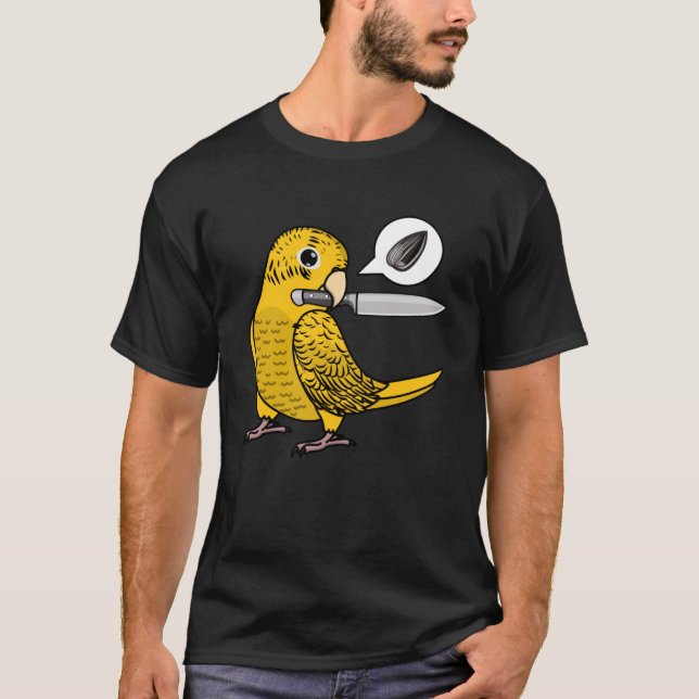 Knivar Parrot Wants Seeds I Gult Lutino Budgie Bu T Shirt (Framsida)