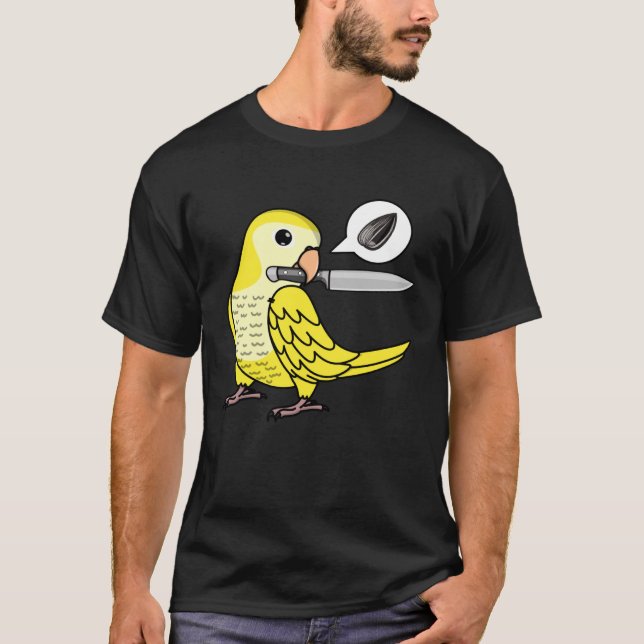 Knivar Parrot Wants Seeds I Gult Lutino Munk Para T Shirt (Framsida)