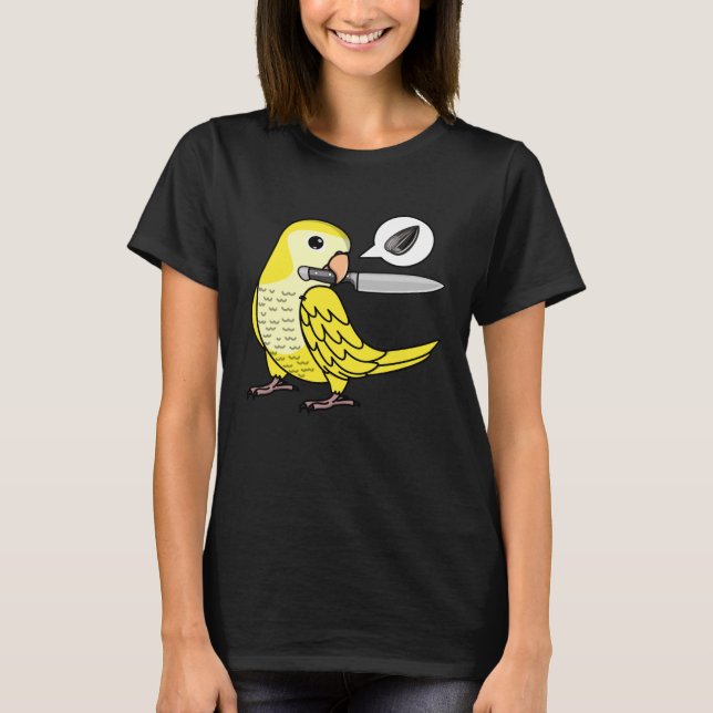 Knivar Parrot Wants Seeds I Gult Lutino Munk Para T Shirt (Framsida)