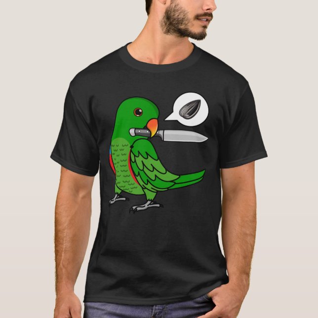 Knivar Parrot Wants Seeds I Male Eclectus T Shirt (Framsida)