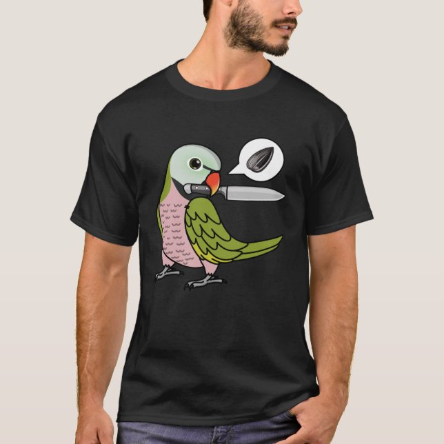Knivar Parrot Wants Seeds I Mustache Parakeet T Shirt (Framsida)
