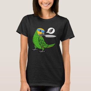 Knivar Parrot Wants Seeds I Orange som vingade Ama T Shirt