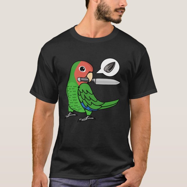 Knivar Parrot Wants Seeds I Rosy stod inför Grönte T Shirt (Framsida)