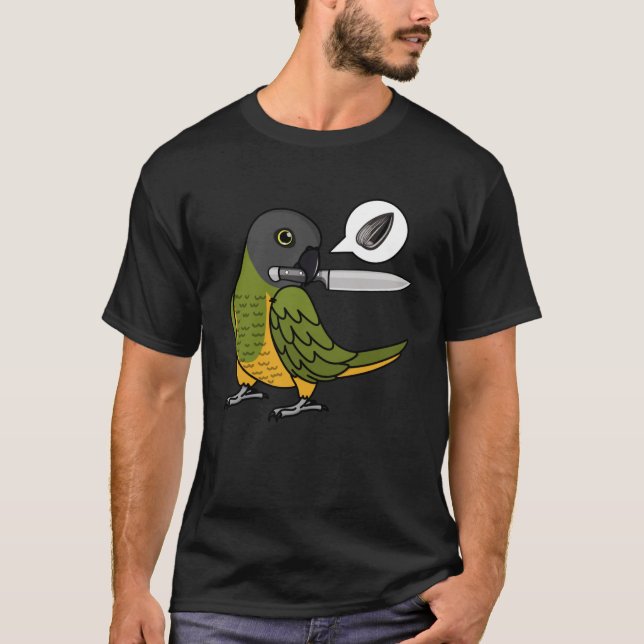 Knivar Parrot Wants Seeds I Senegal Parrot T Shirt (Framsida)