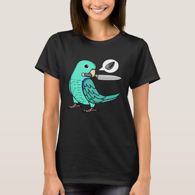 Knivar Parrot Wants Seeds I Turquise Parrotlet T Shirt (Framsida)