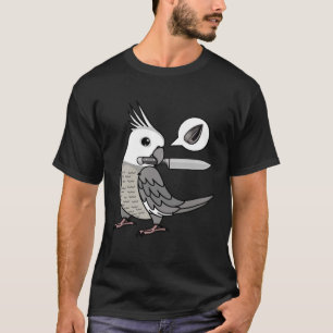 Knivar Parrot Wants Seeds I White face Grått Cocka T Shirt