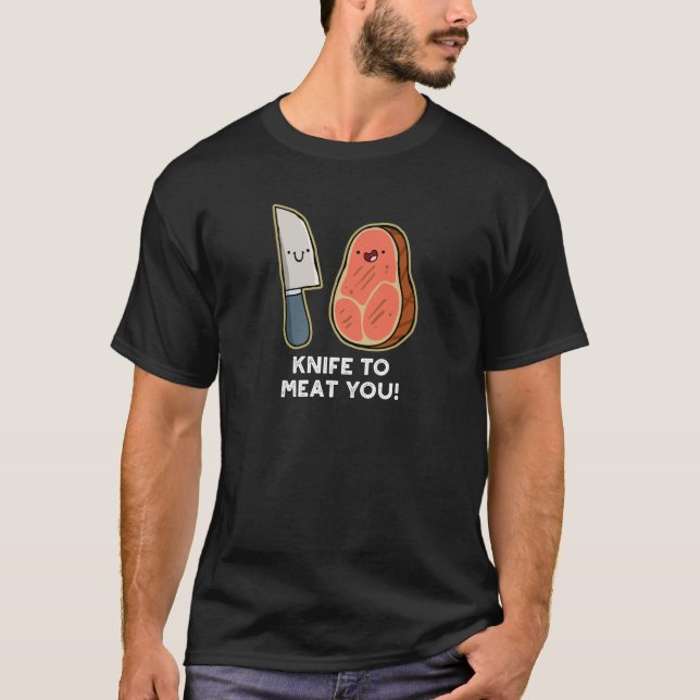 Knivar till Kött stoppar du Mörk T-Shirt (Framsida)