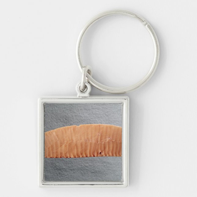 Knivarblad Fyrkantig Silverfärgad Nyckelring (Framsidan)