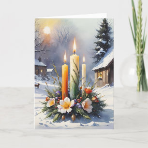 Knivhorn av imbolisk vinter Blommigt Ljusbåge Helgkort
