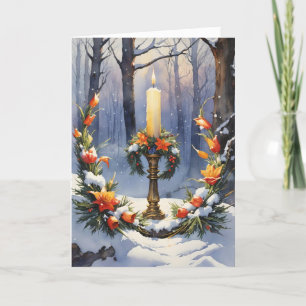 Knivhorn av imbolisk vinter Blommigt Ljusbåge Helgkort