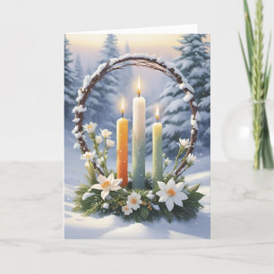 Knivhorn av imbolisk vinter Blommigt Ljusbåge Helgkort