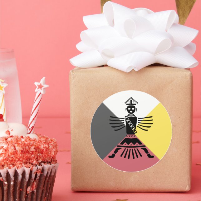 knivkrigare fyra riktningar runt klistermärke (Part)