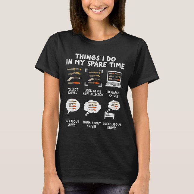 Knivsamlare Tillverkare Bladsmide Smide Knivar T Shirt (Framsida)